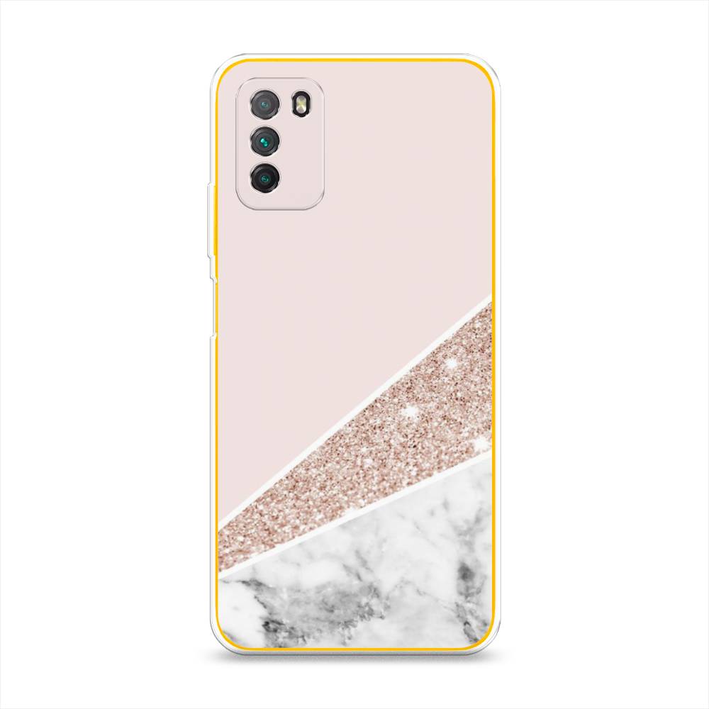 

Чехол на Xiaomi Poco M3 "Блестящий розовый мрамор", 39550-3