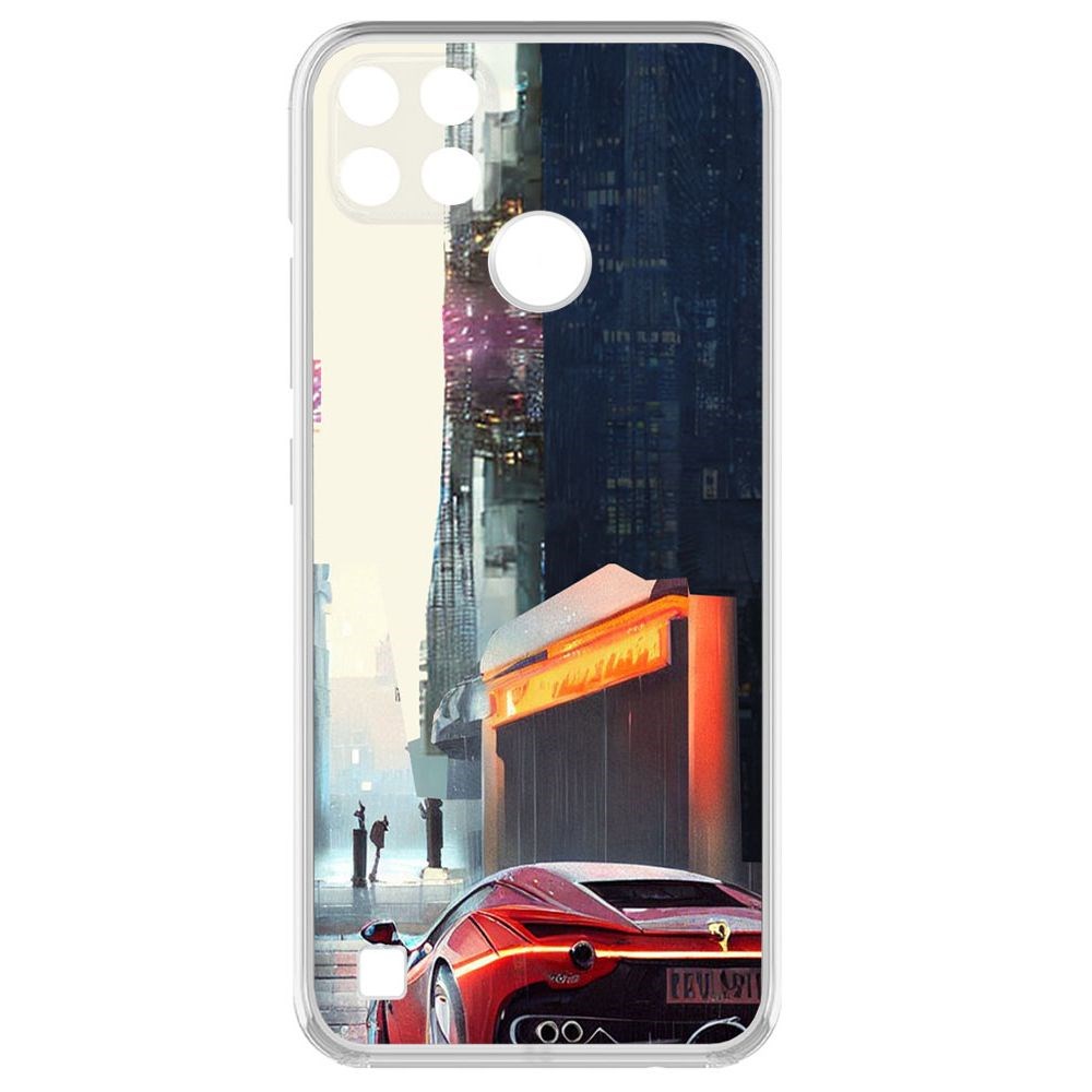 

Чехол-накладка Krutoff Clear Case Сити для Realme C25Y, Прозрачный