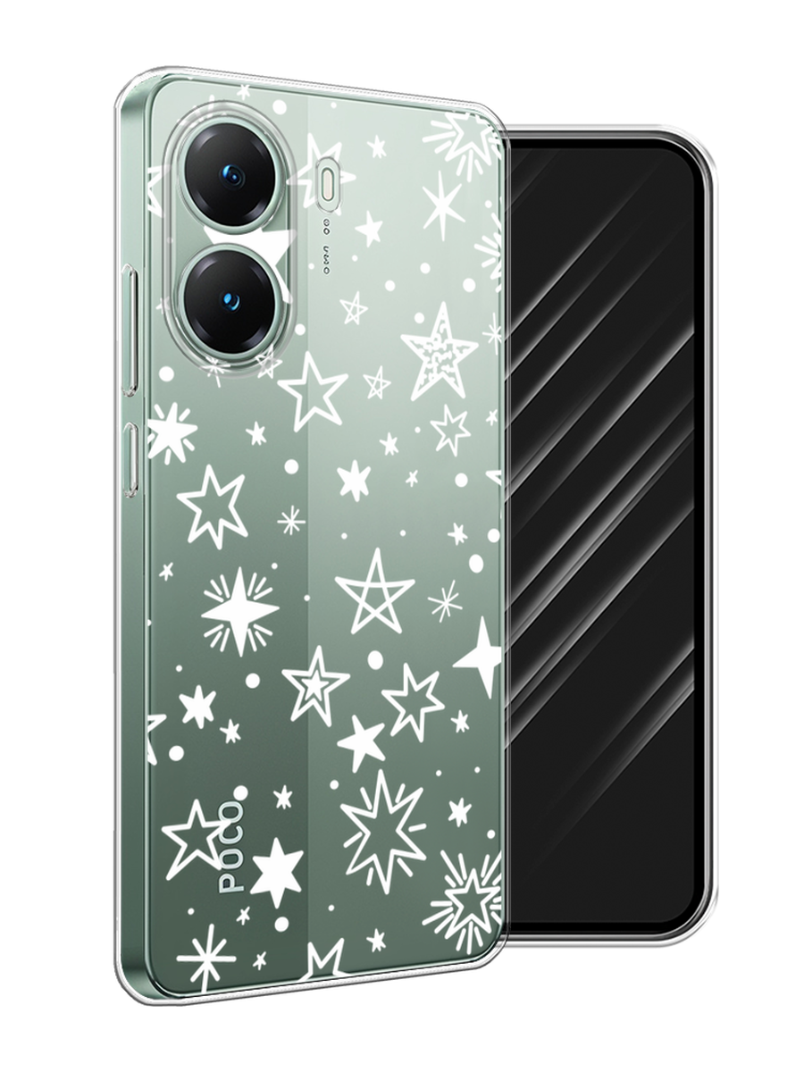 

Чехол Awog на Poco X7 Pro "Звездочки графика белая", Прозрачный;белый, 324050-1
