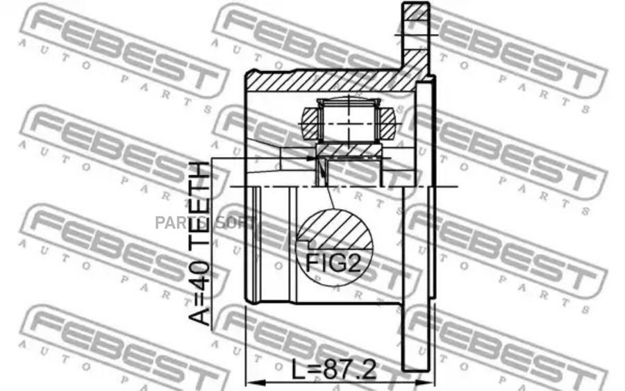 

FEBEST Шрус внутренний задний 40x132 FEBEST 0211-TA60R