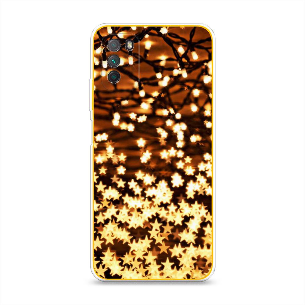 

Чехол на Xiaomi Poco M3 "Новогодняя гирлянда", Золотистый, 39550-5