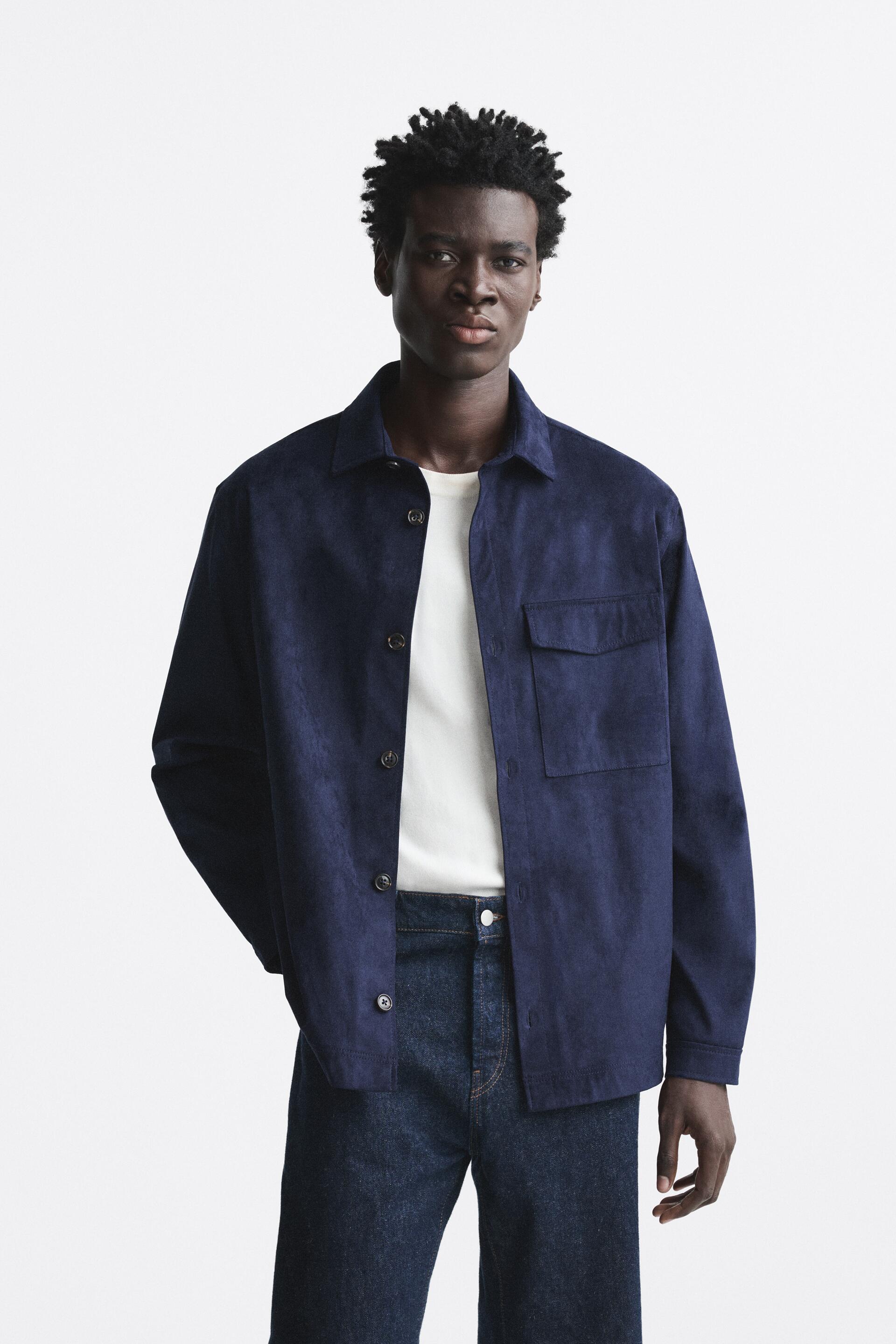 

Рубашка мужская ZARA 08281650 синяя S (доставка из-за рубежа), Синий, 08281650