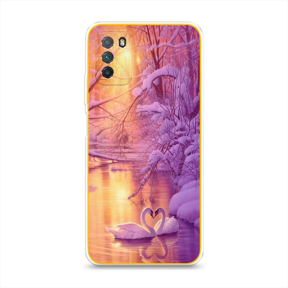 

Чехол на Xiaomi Poco M3 "Зима 1", Фиолетовый;желтый, 39550-2