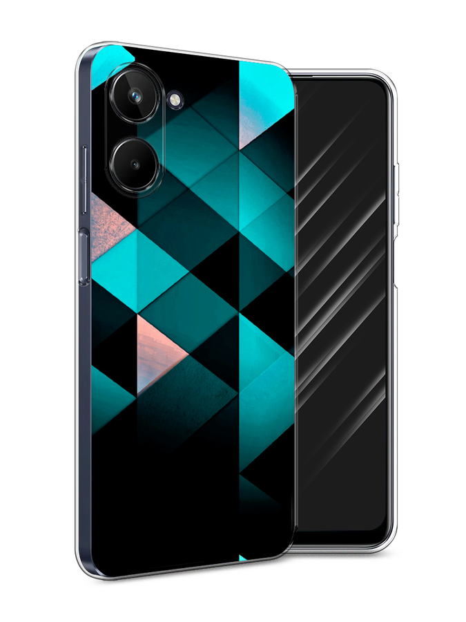 

Чехол Awog на Realme 10 4G "Геометрия 16", Голубой;черный, 2512150-3