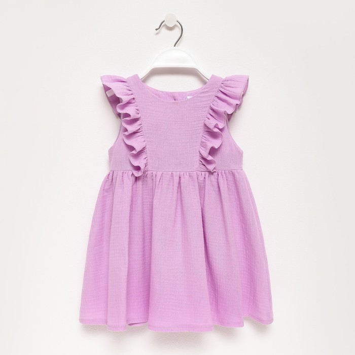 

KAFTAN Платье детское с рюшей KAFTAN "Муслин", р.30 (98-104 см) лиловый, Розовый, 9571631