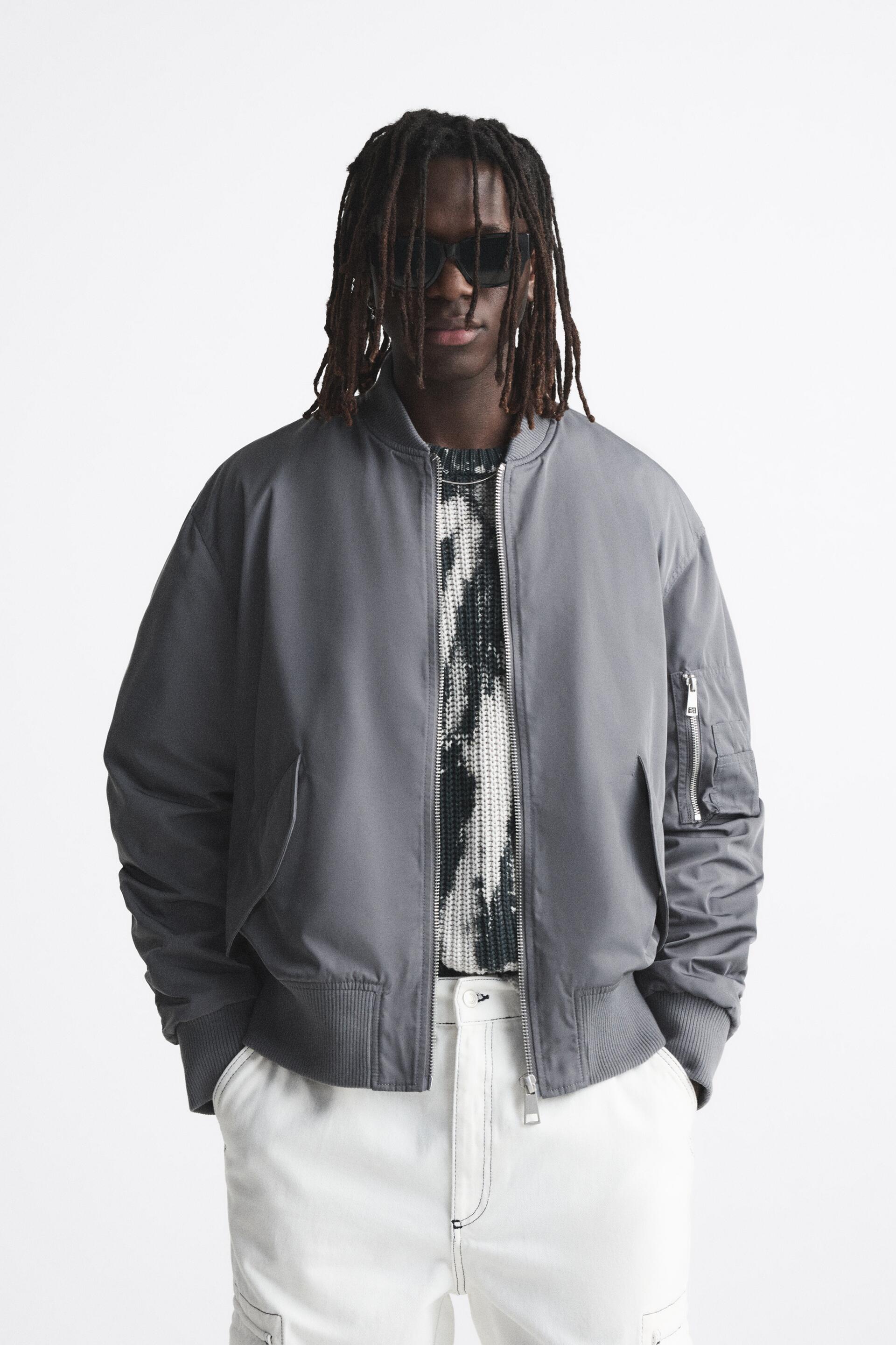 

Бомбер мужской ZARA 08281530 серый S (доставка из-за рубежа), 08281530