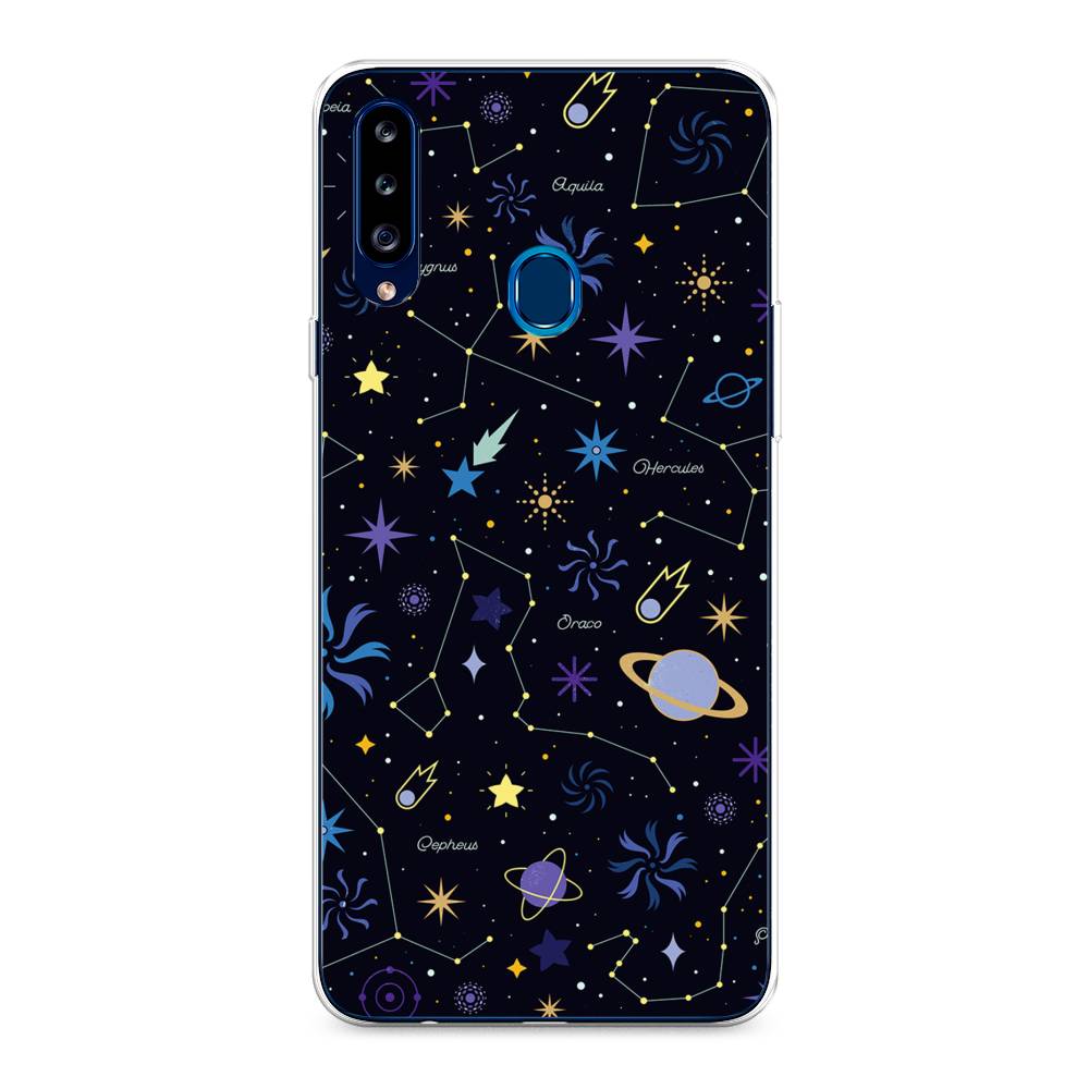 

Чехол на Samsung Galaxy A20s "Цветной космос", Желтый, 2100850-2
