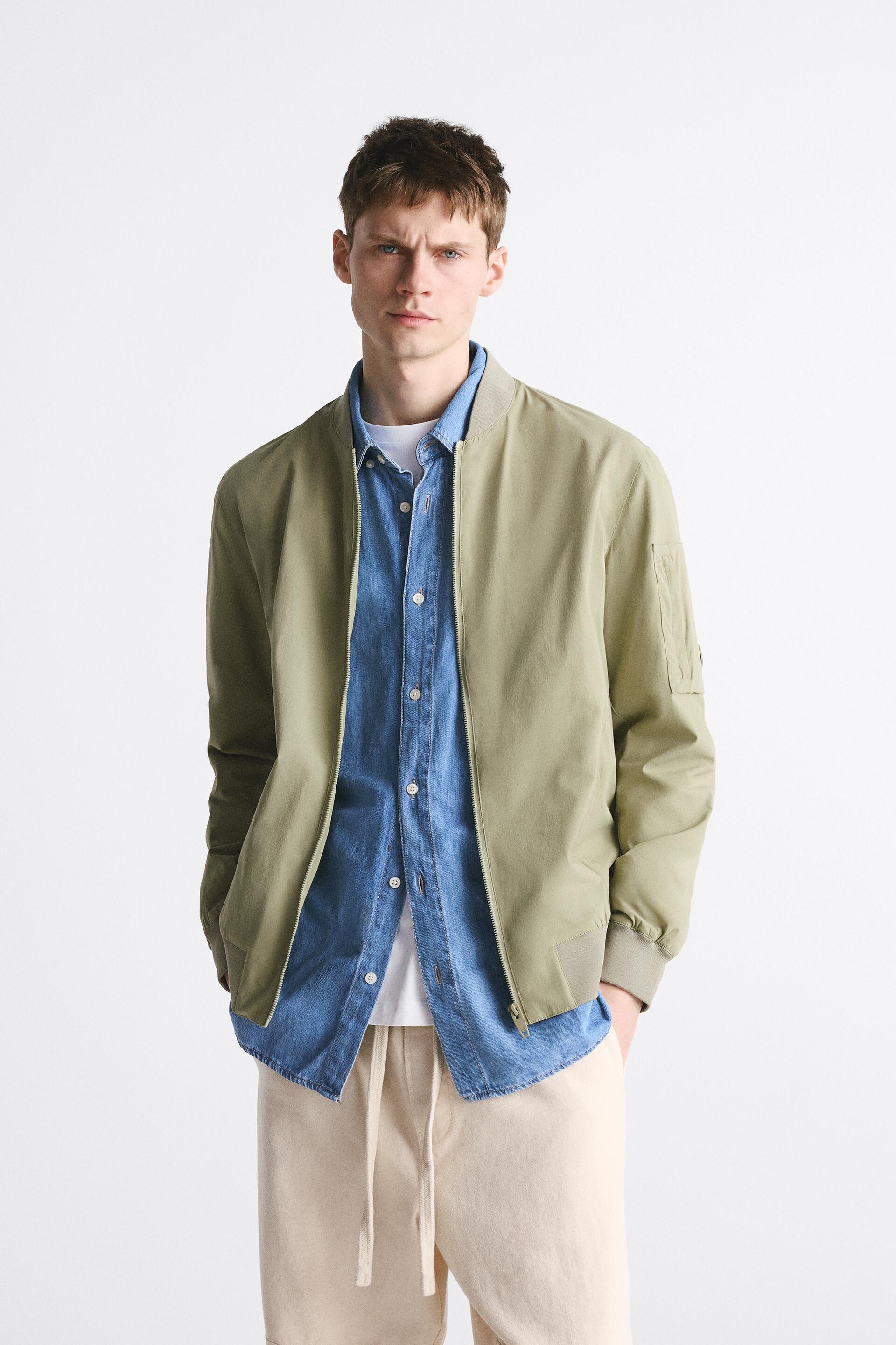 

Бомбер мужской ZARA 08281315 хаки S (доставка из-за рубежа), 08281315
