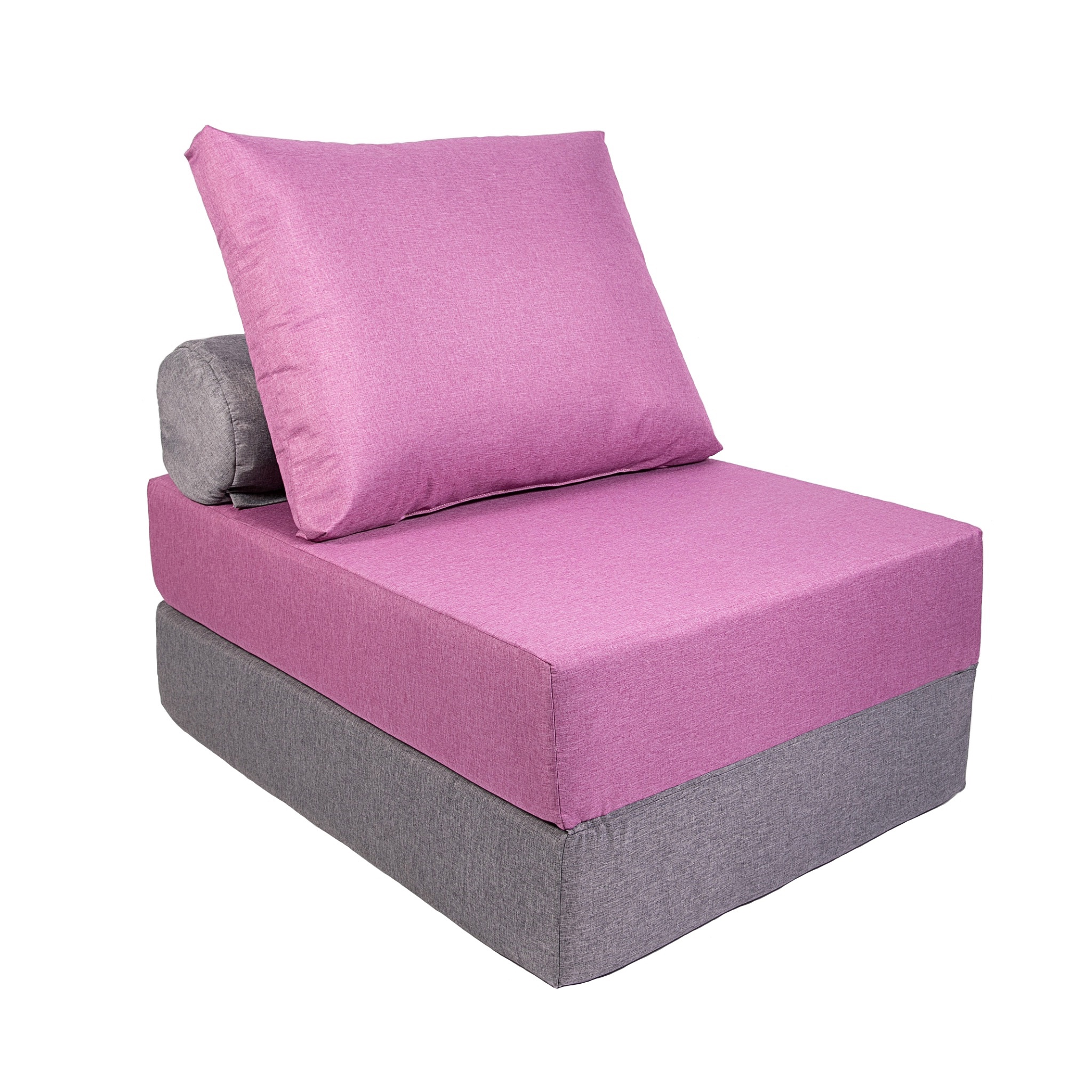 Кресло-кровать FREEFORM ПРАЙМ рогожка двухцветный, Сиреневый фукси серый