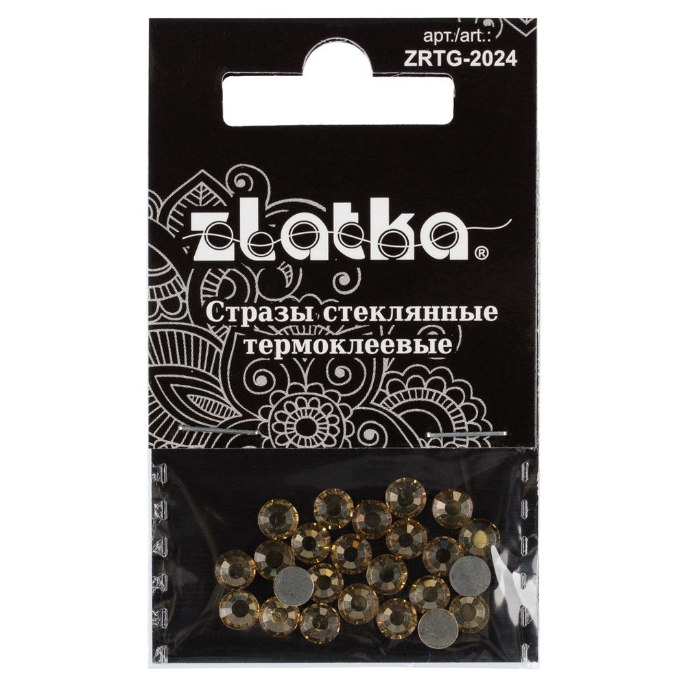 Стразы Zlatka Light Colorado Topaz, №16, Желтые, термоклеевые, стеклянные, 4,7 мм, 24 шт