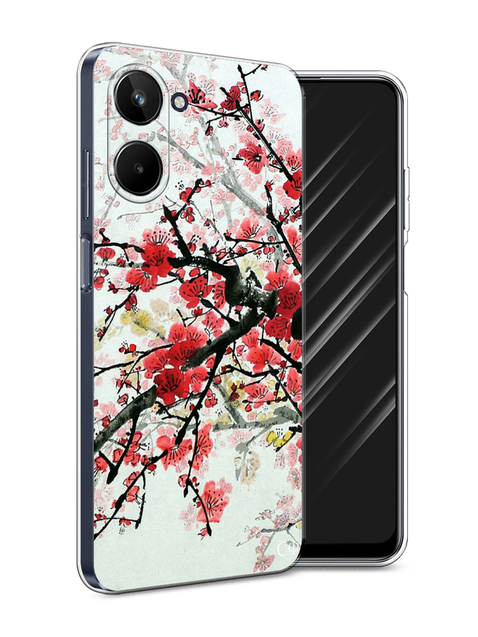 

Чехол Awog на Realme 10 4G "Сакура", Розовый;черный, 2512150-4
