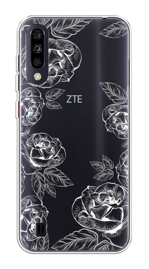 

Чехол на ZTE Blade A7 (2020) "Розы графика", Черный;серый, 133750-2