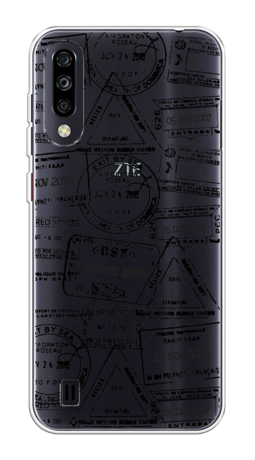 

Чехол на ZTE Blade A7 (2020) "Visa stamps 2", Белый;черный;серый, 133750-2