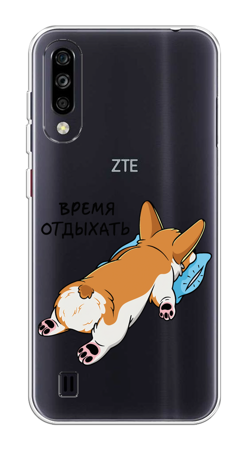 

Чехол на ZTE Blade A7 (2020) "Корги отдыхает", Черный;коричневый;голубой, 133750-1