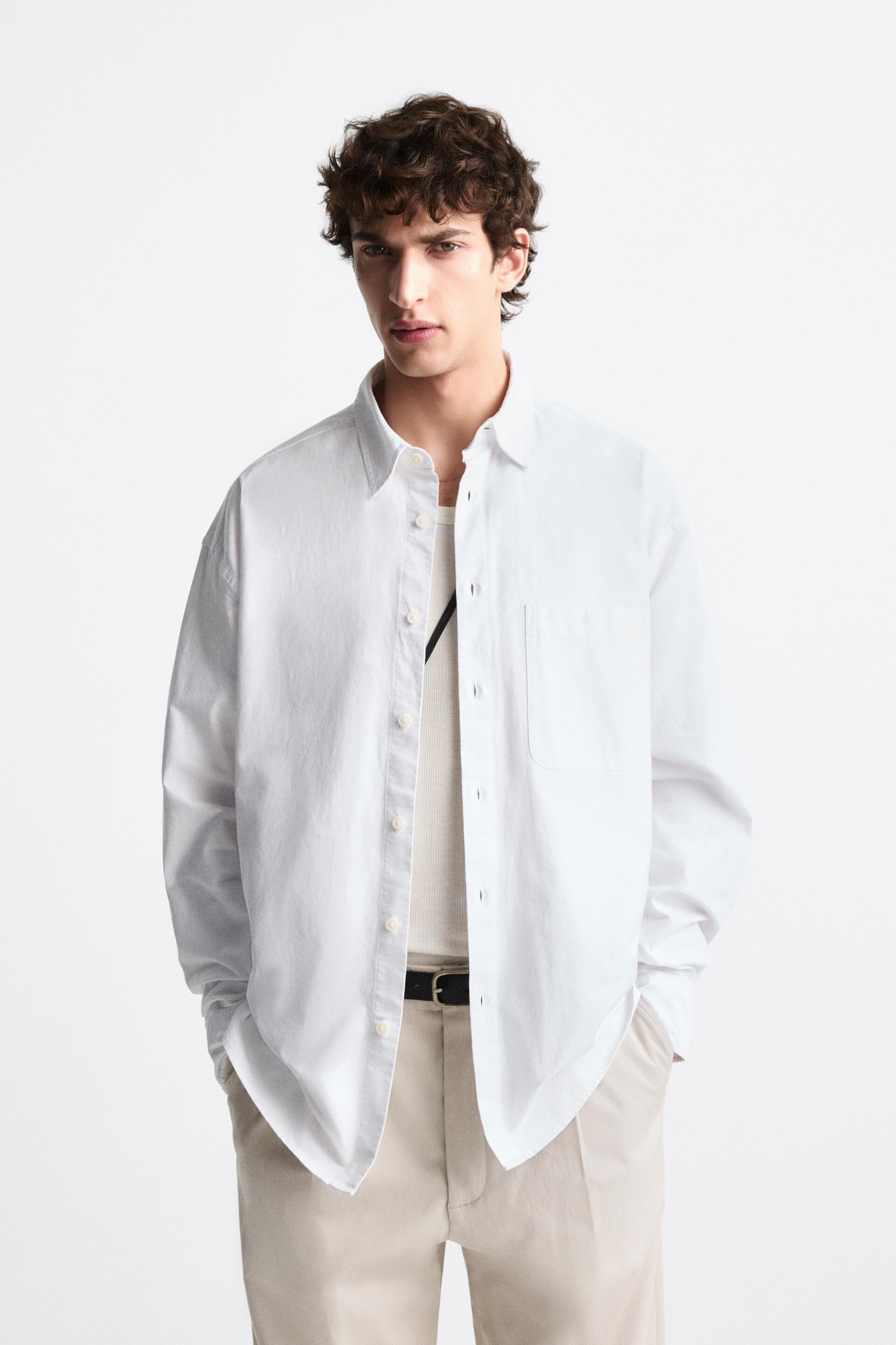 

Рубашка мужская ZARA 07545499 белая S (доставка из-за рубежа), Белый, 07545499