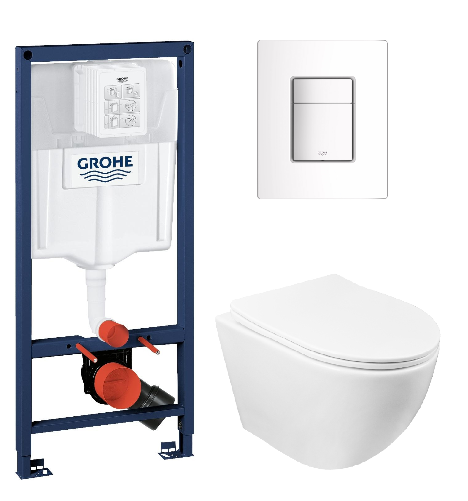 

Комплект инсталляция Grohe 38732SH0 бел.кв+Унитаз подвесной Azario Gloria AZ-2003