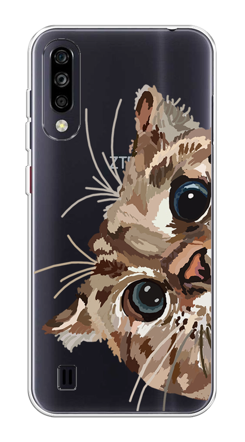 

Чехол на ZTE Blade A7 (2020) "Любопытный кот", Коричневый;синий;черный, 133750-1