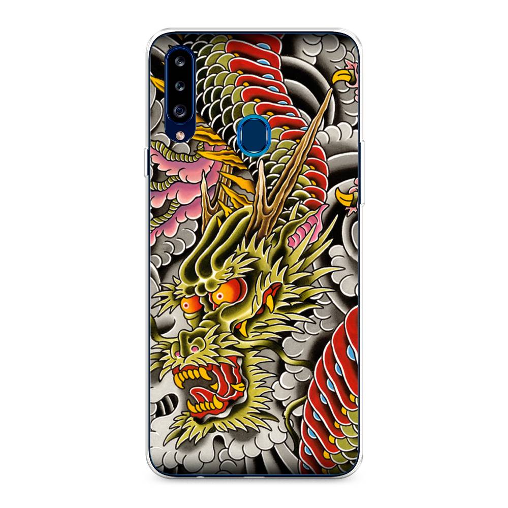 

Чехол на Samsung Galaxy A20s "Японский дракон", Желтый;розовый;красный, 2100850-4