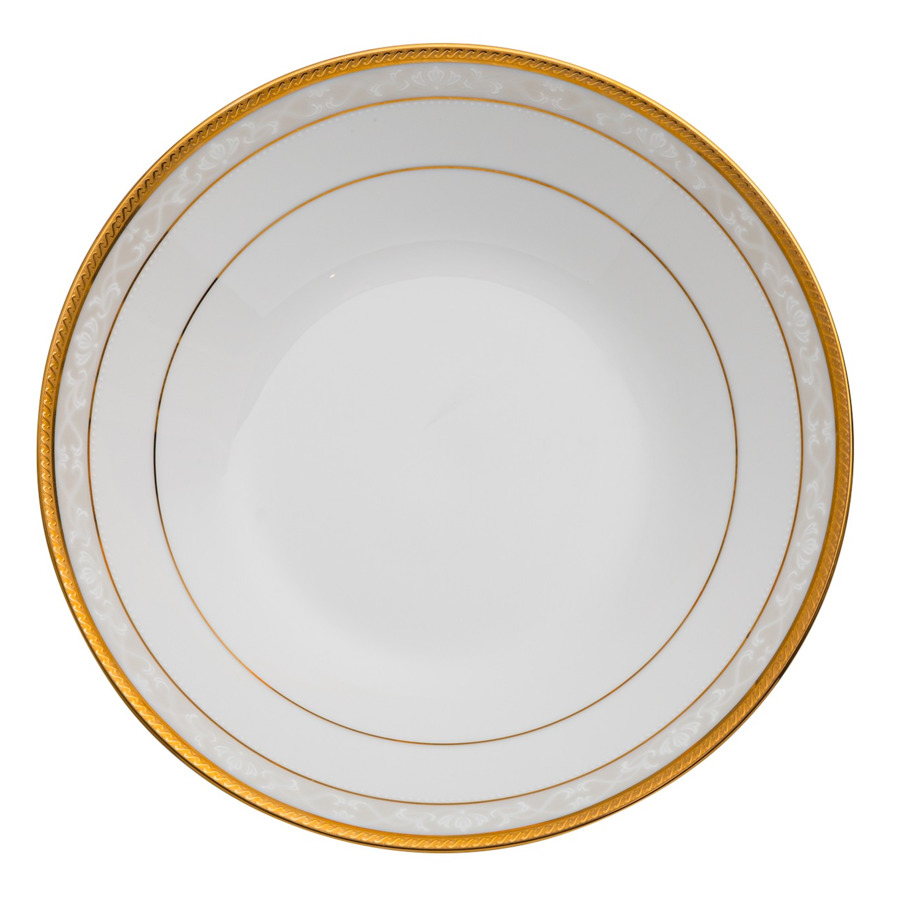 

Тарелка суповая Noritake Хэмпшир, золотой кант 19 см