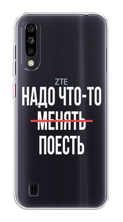 

Чехол на ZTE Blade A7 (2020) "Надо что-то поесть", Белый;красный, 133750-6