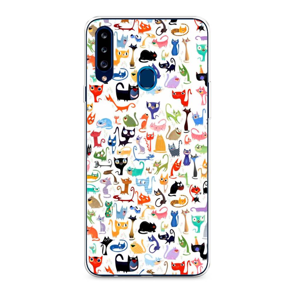 

Чехол на Samsung Galaxy A20s "Цветные коты", Разноцветный, 2100850-1