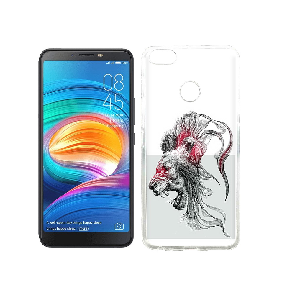 

Чехол MyPads Tocco для Tecno Camon X разъяренный лев, Прозрачный, Tocco
