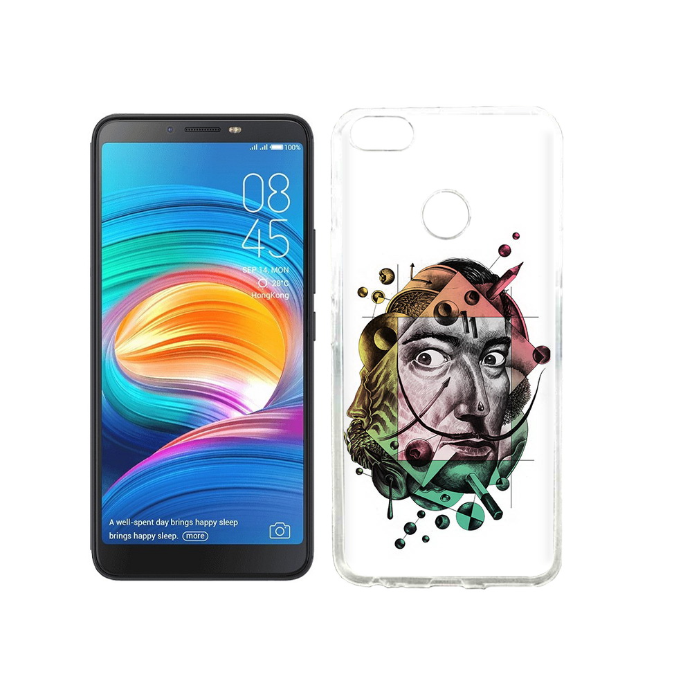 

Чехол MyPads Tocco для Tecno Camon X разноцветное лицо абстракция, Прозрачный, Tocco