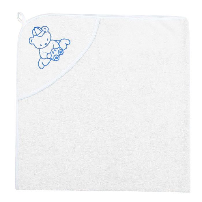 Полотенце-уголок детское, вышивка Машинка, размер 120х120, белый