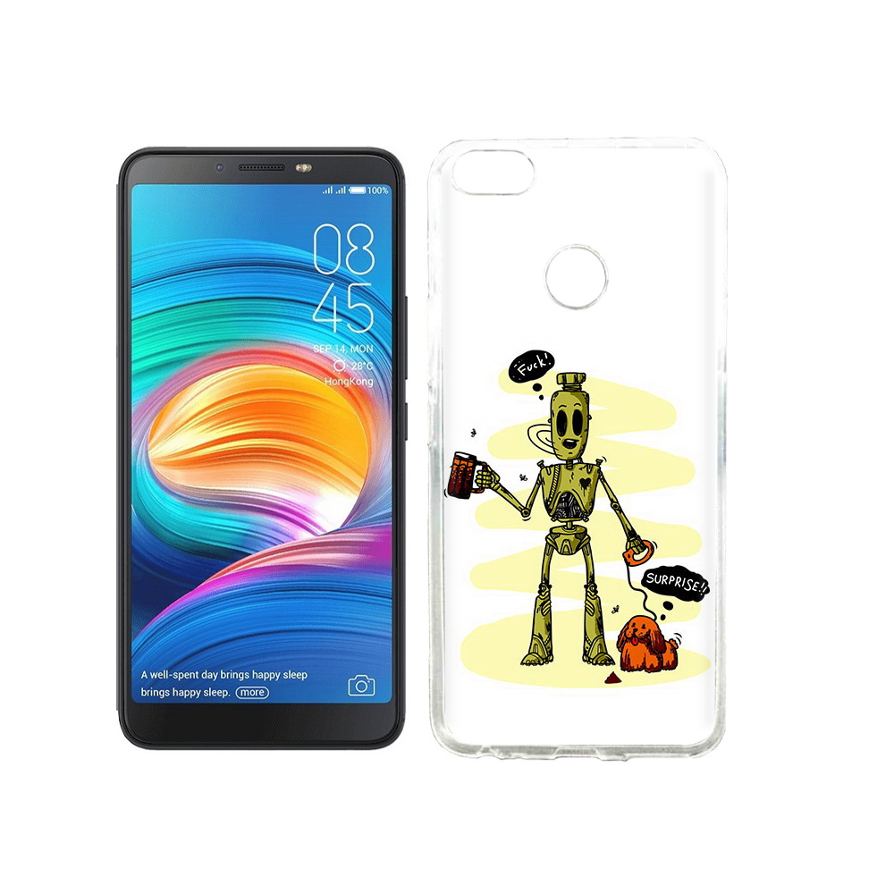 

Чехол MyPads Tocco для Tecno Camon X прикольный робот, Прозрачный, Tocco