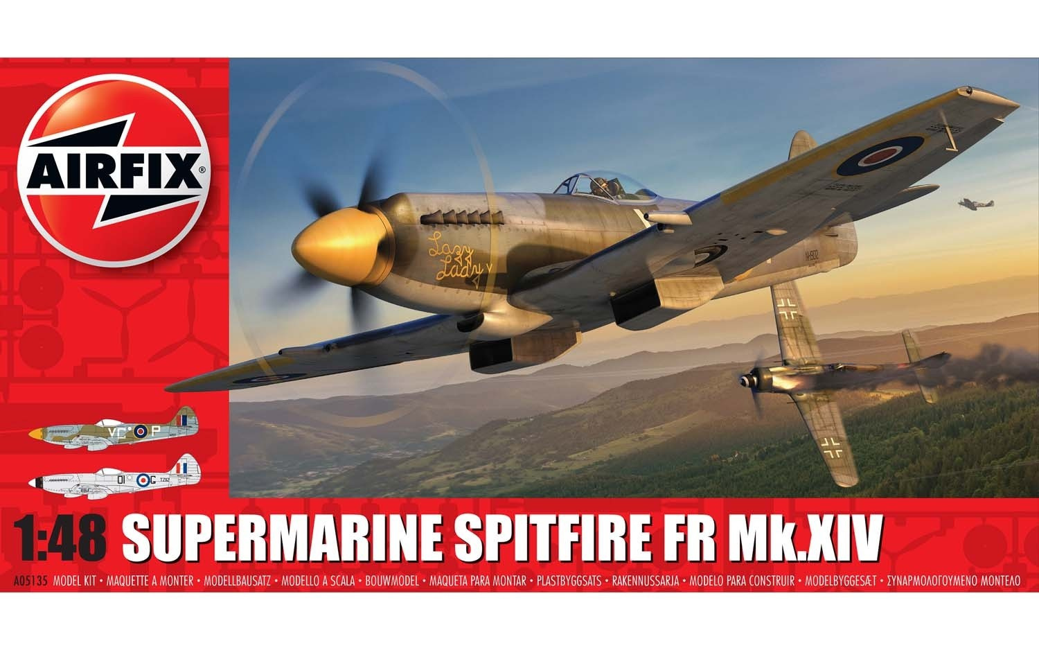 фото A05135 сборная модель самолета supermarine spitfire xiv airfix