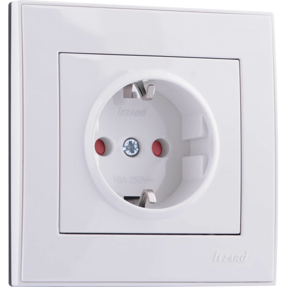 

Lezard RAIN Розетка с защитой от детей керамика белый 703-0202-124, Серый