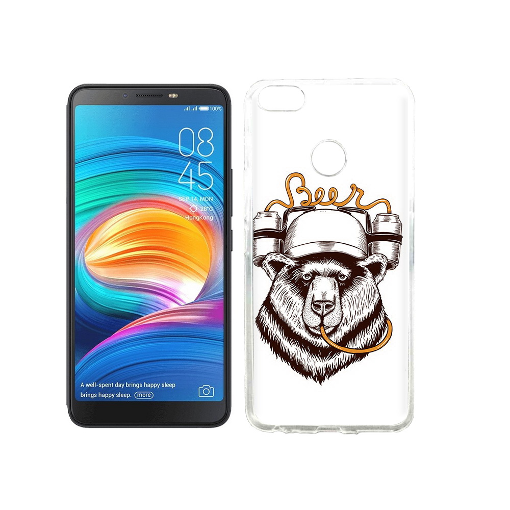 

Чехол MyPads Tocco для Tecno Camon X пивной медведь, Прозрачный, Tocco