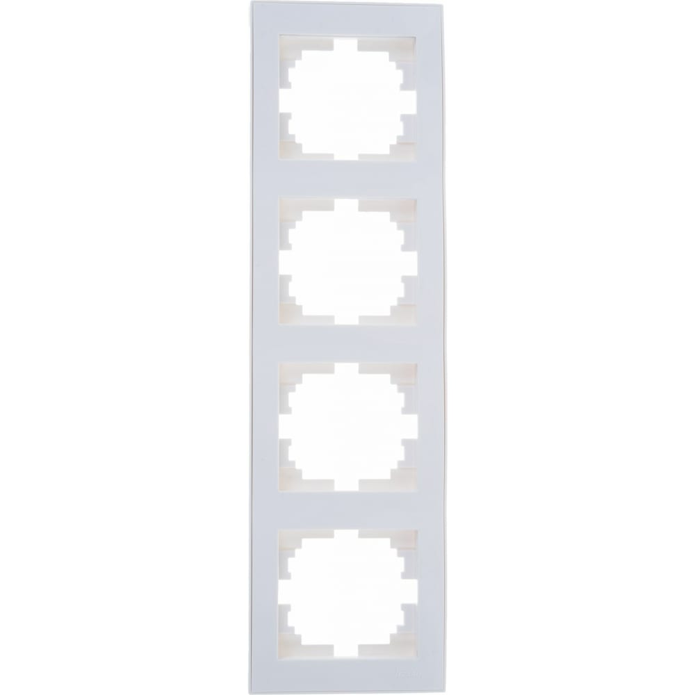 Lezard RAIN Рамка 4-ая вертикальная б/ вст белая 703-0202-154 вертикальная четырехместная рамка lezard