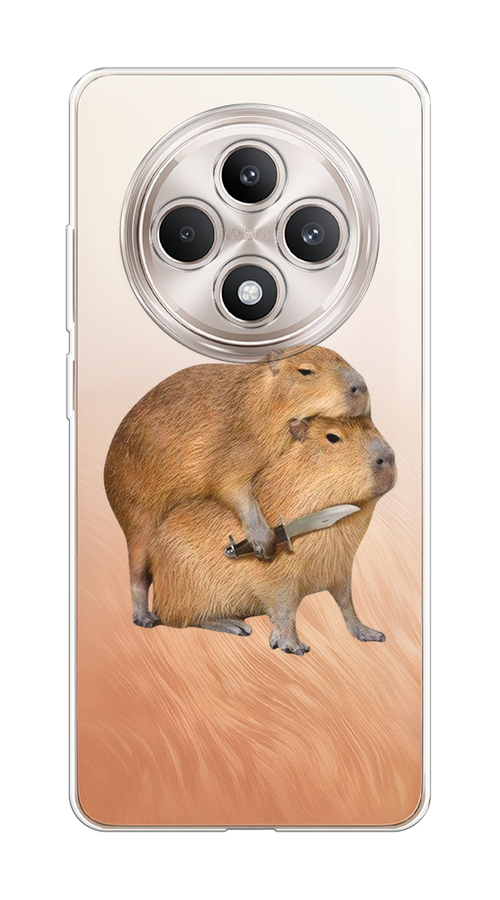

Чехол на Oppo Reno 12F "Капибара с ножом", Бежевый, 2517850-1