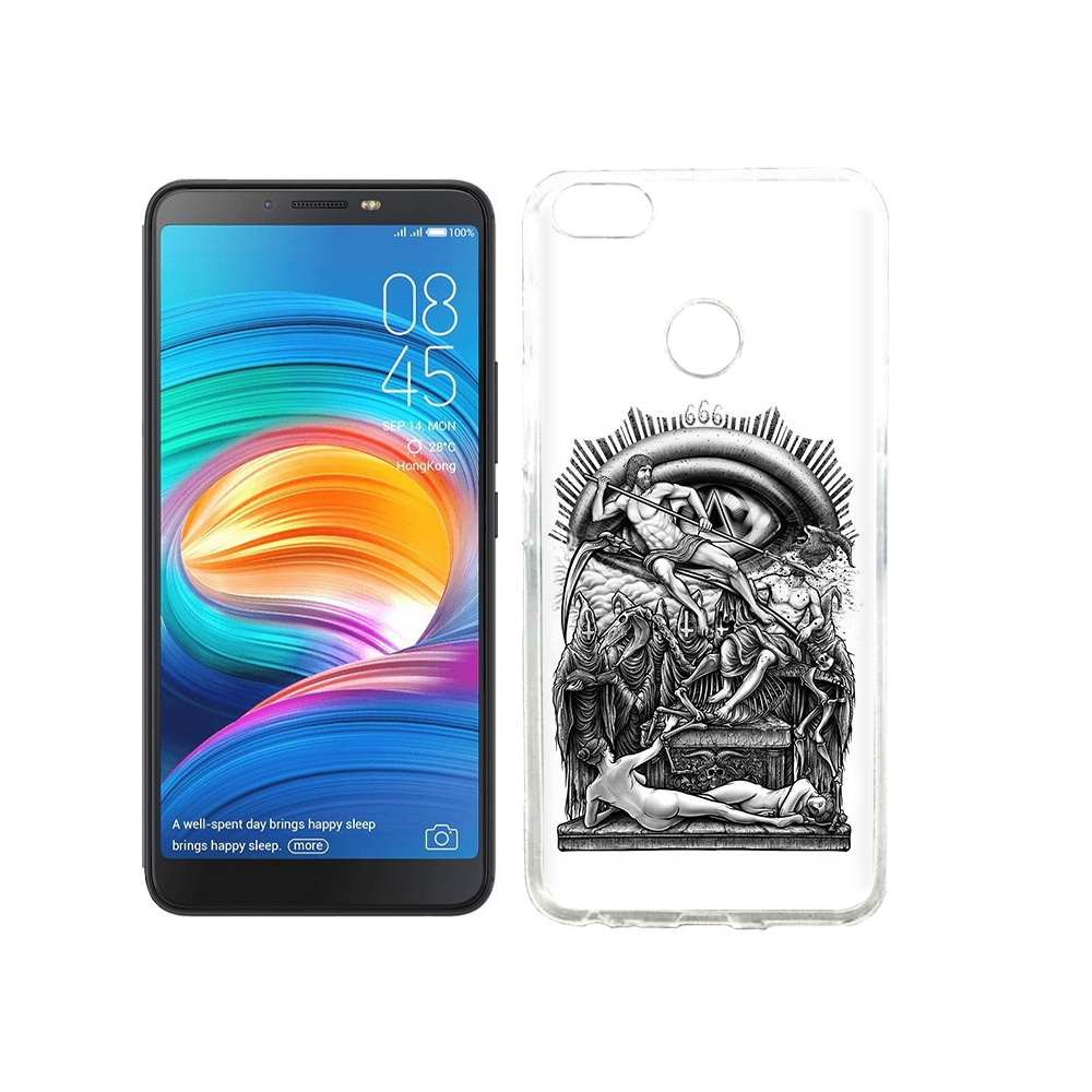 

Чехол MyPads Tocco для Tecno Camon X оракул черно белый, Прозрачный, Tocco