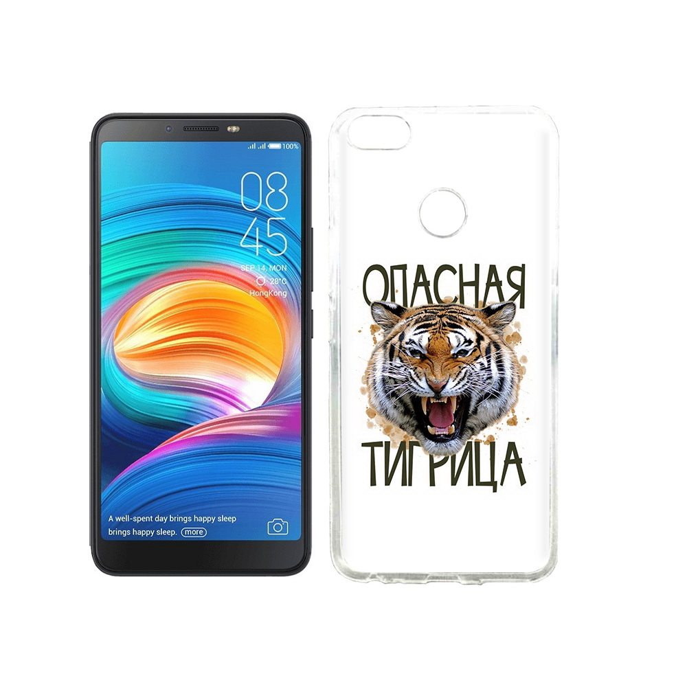 

Чехол MyPads Tocco для Tecno Camon X опасная тигрица, Прозрачный, Tocco