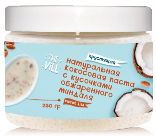

Кокосовая паста The Vill хрустящая с дроблёным миндалём 250 гр