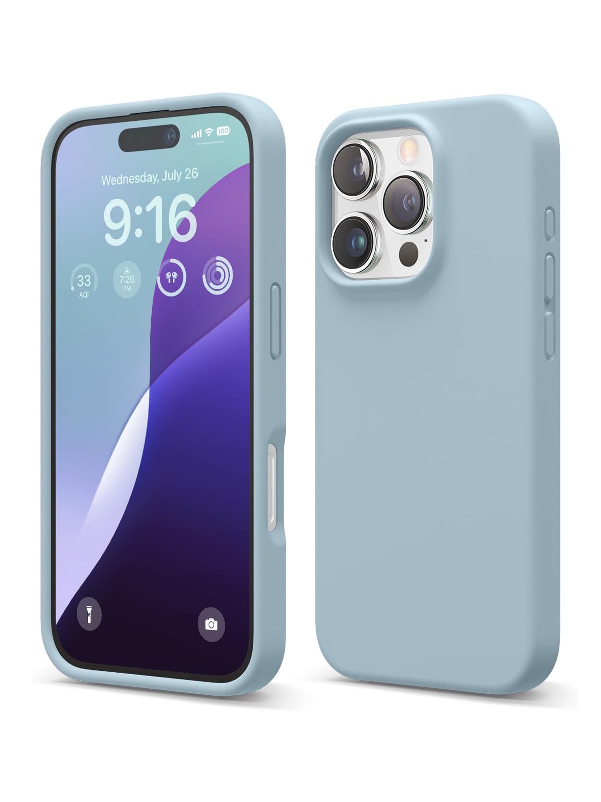 

Чехол Elago для iPhone 16 Pro силиконовый Liquid silicone с Soft touch, Sky Blue, Голубой