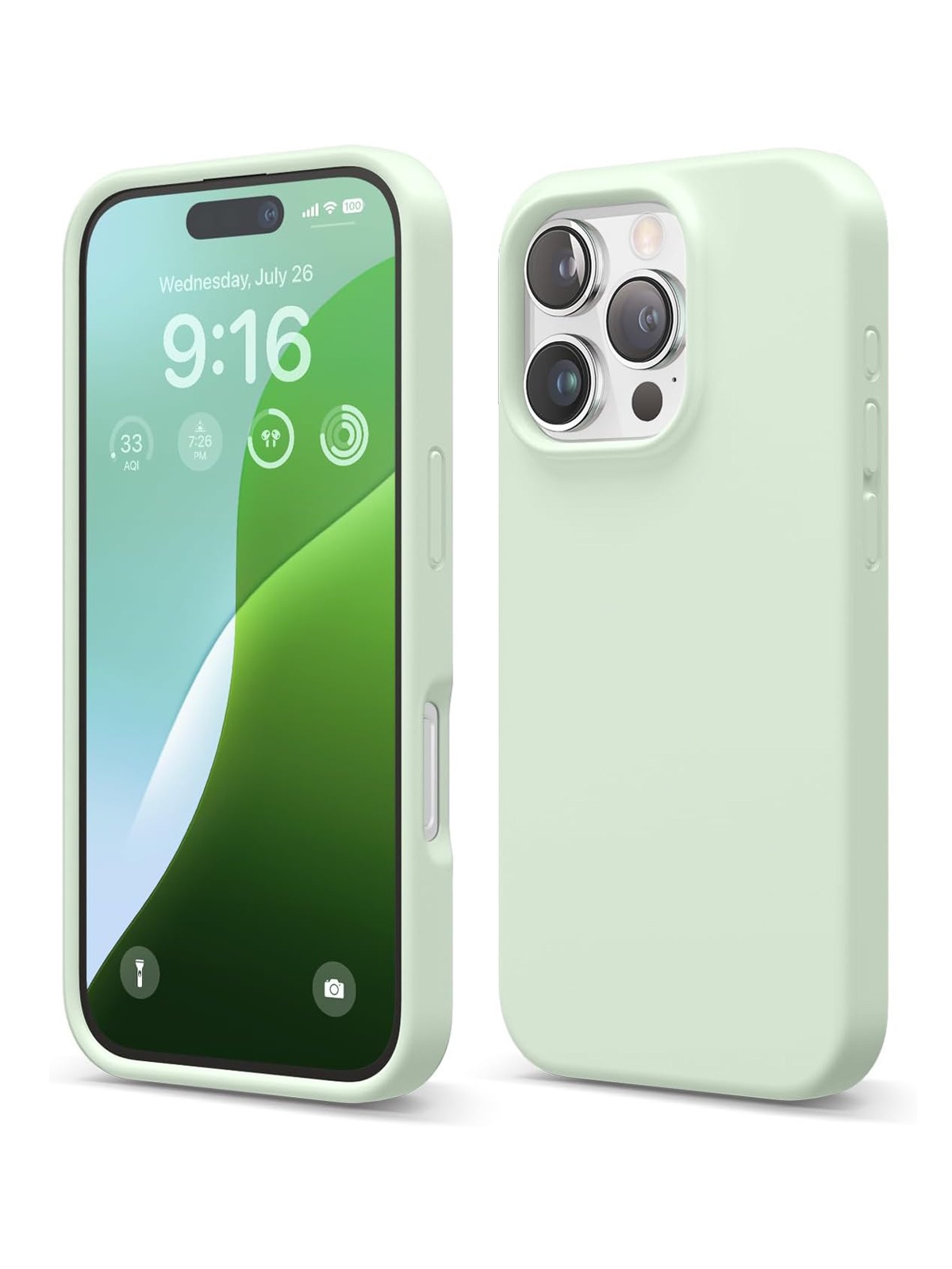 

Чехол Elago для iPhone 16 Pro силиконовый Liquid silicone Soft touch, мятный, Зеленый