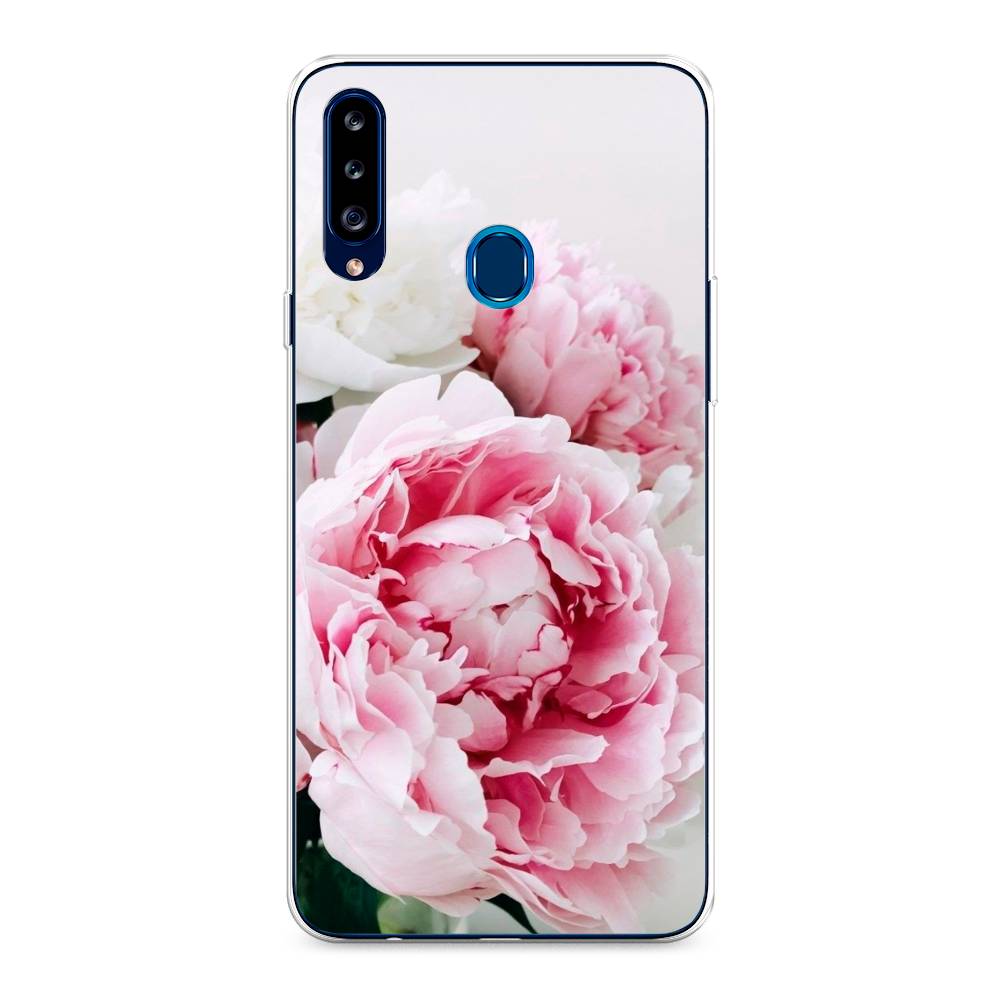 

Чехол на Samsung Galaxy A20s "Розовые и белые пионы", Розовый;белый, 2100850-2