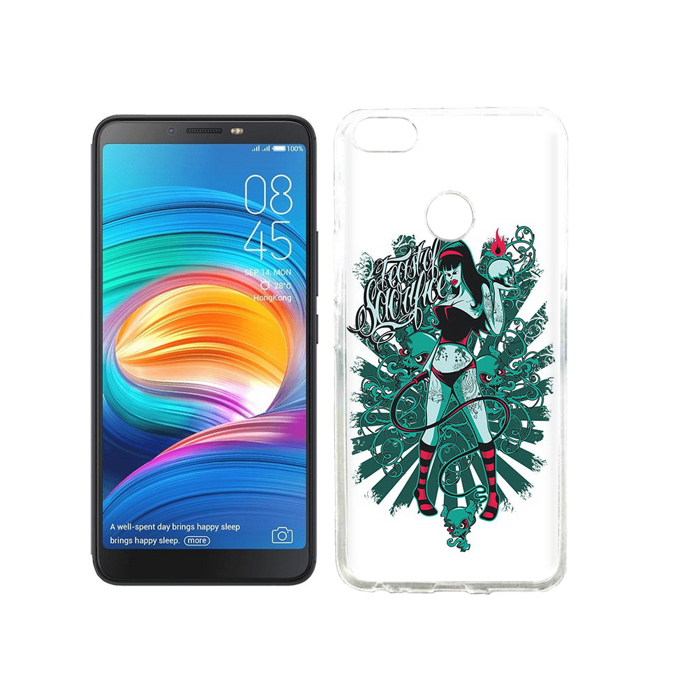 

Чехол MyPads Tocco для Tecno Camon X нарисованная девушка в татуировках, Прозрачный, Tocco
