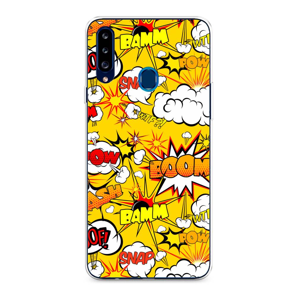 

Чехол на Samsung Galaxy A20s "Поп Арт эффекты", Желтый;белый;оранжевый, 2100850-6