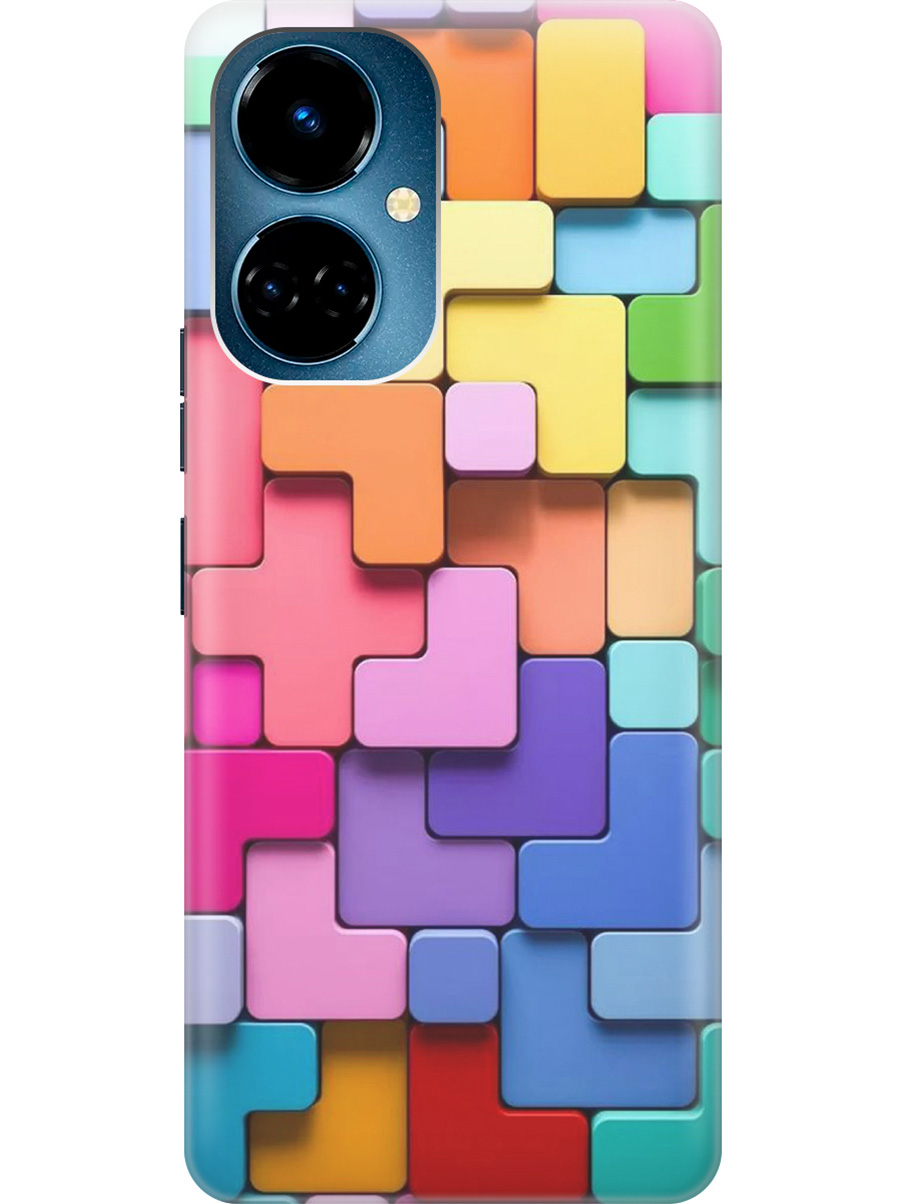 

Силиконовый чехол на Tecno Camon 19 / 19 Pro с рисунком "Паттерн из блоков", Голубой;розовый, 20011877