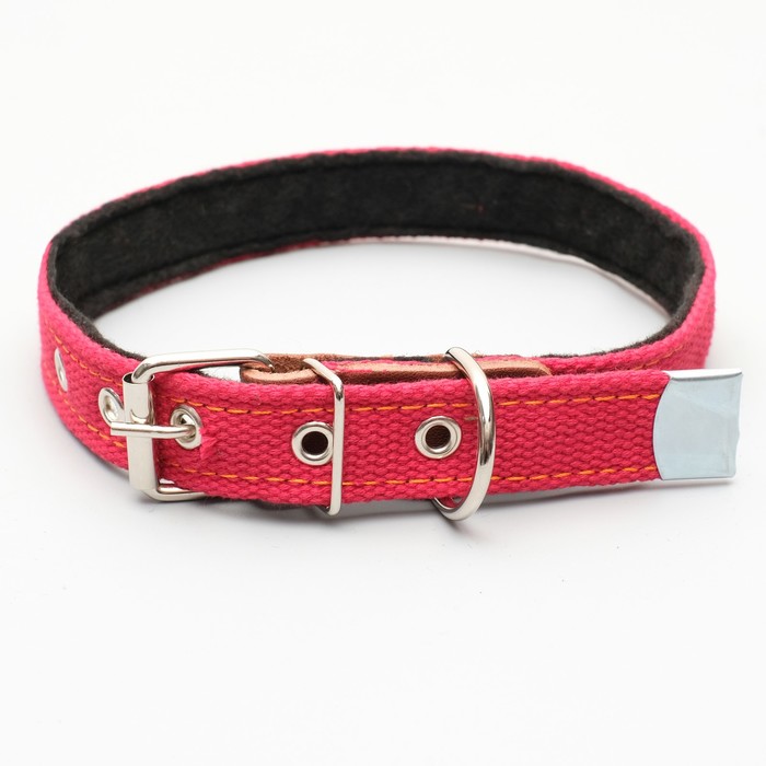

Ошейник брезентовый с подкладом, 57 х 2,5 см, ОШ 35-45 см, красный