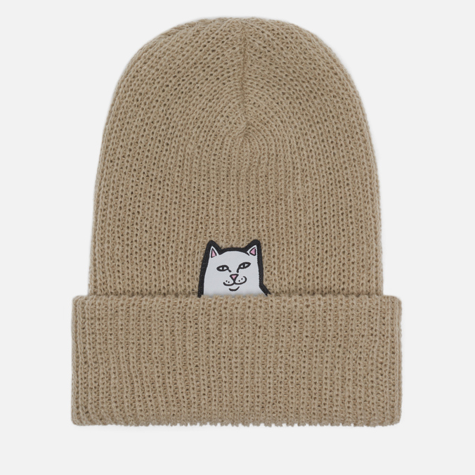 фото Шапка мужская ripndip lord nermal beanie бежевая, one size