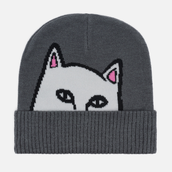 фото Шапка мужская ripndip peeking nermal beanie серая, one size