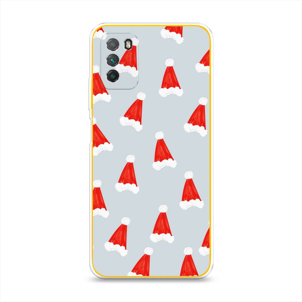 

Чехол на Xiaomi Poco M3 "Новогодние шапочки", Белый;красный;серый, 39550-5