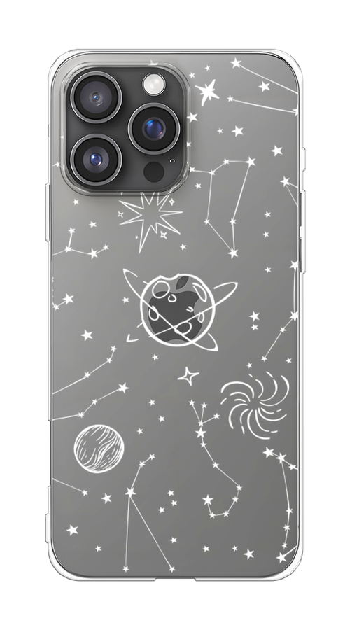 

Чехол на Apple iPhone 16 Pro Max "Планеты в космосе", Белый, 16350-1
