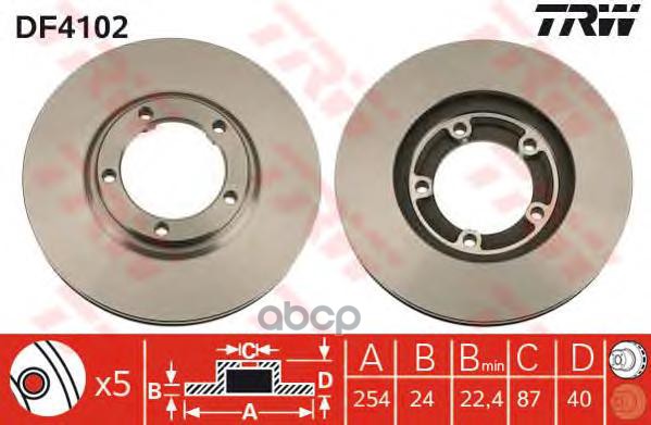 

Тормозной диск TRW/Lucas комплект 1 шт. DF4102