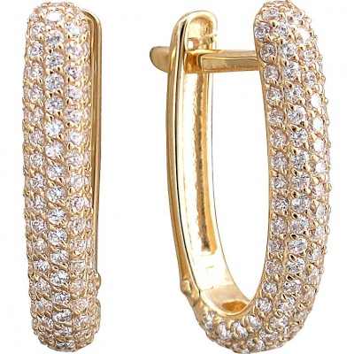 

Серьги из желтого золота с фианитом Эстет 01С135351, 01С135351